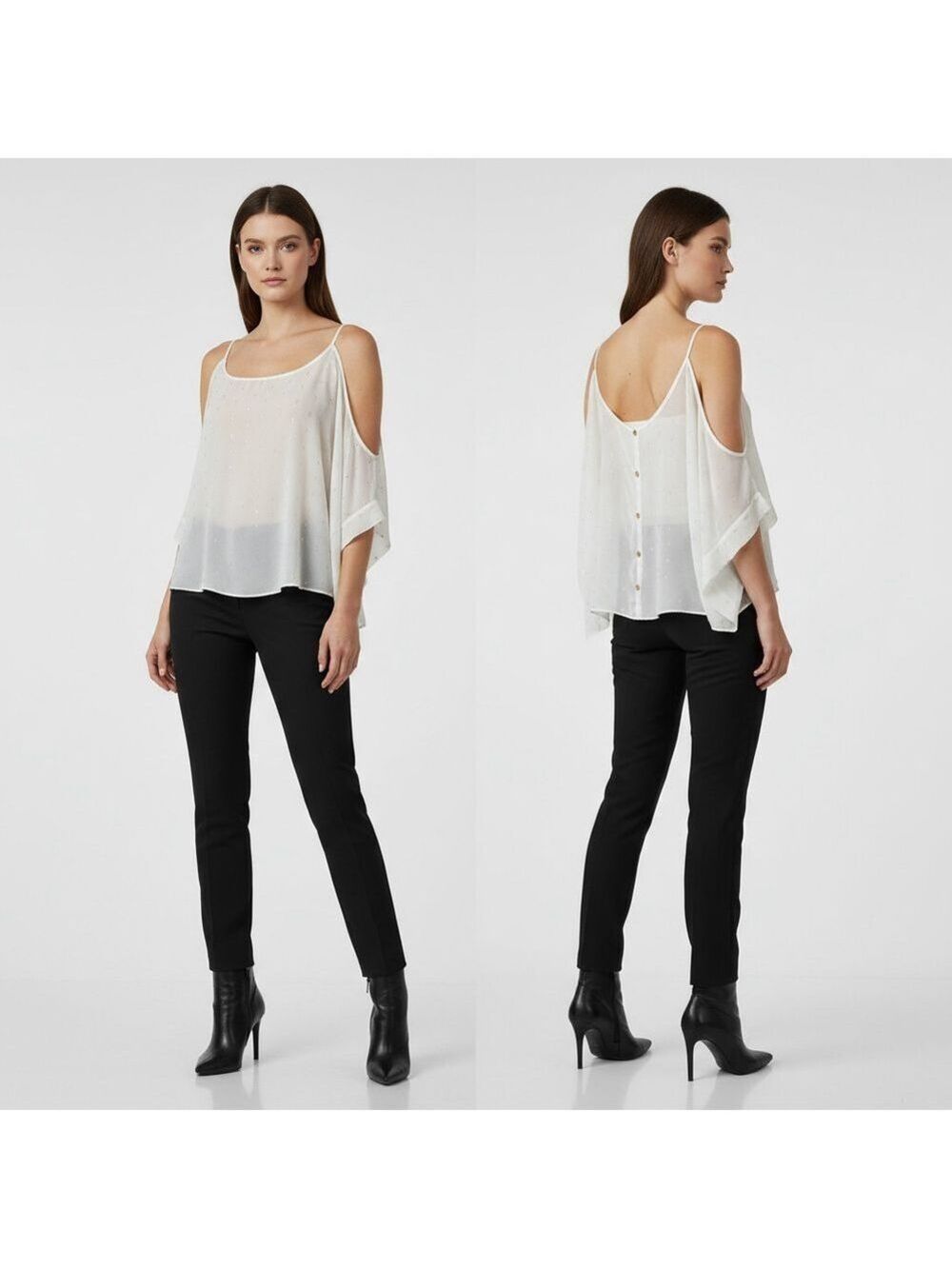 Jennifer Lopez White Gold Blouse XL